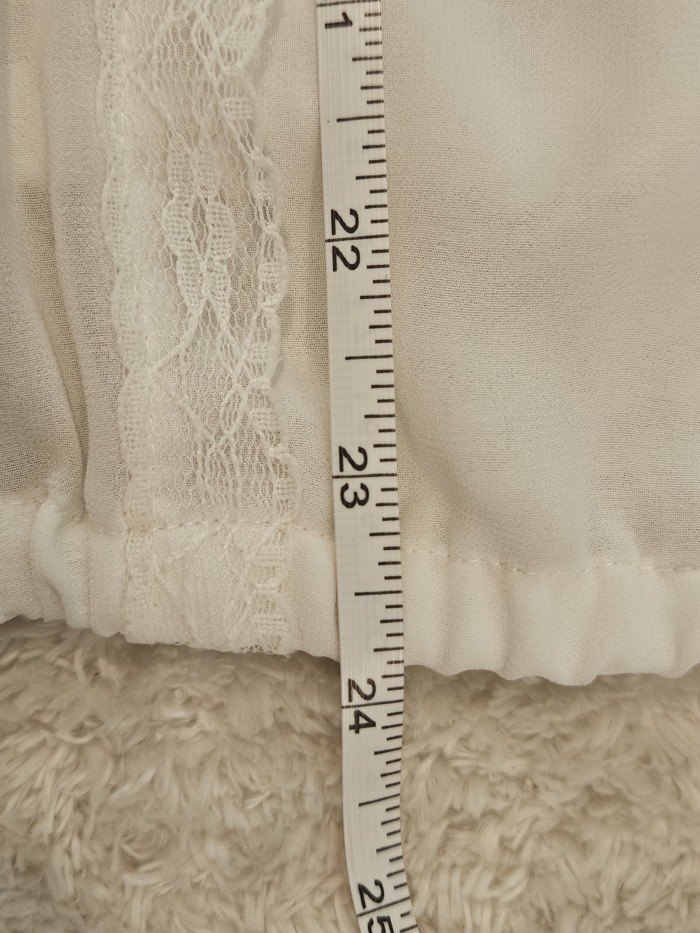 KappAhl Cream White Sheer Blouse Size XS Feminine Festival Retro Y2K Bohemian - Picture 8 of 11